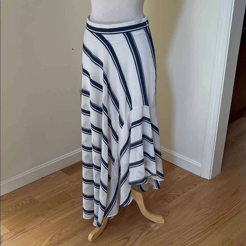 Rachel Rachel Roy medium asymmetrical striped skirt.